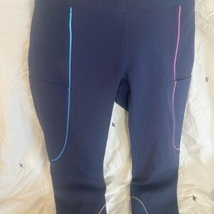 Outdoors Voices Leggings with Pink and Blue Accents